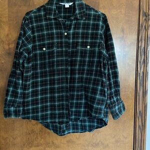 Old Navy Green Plaid Button Down Shirt